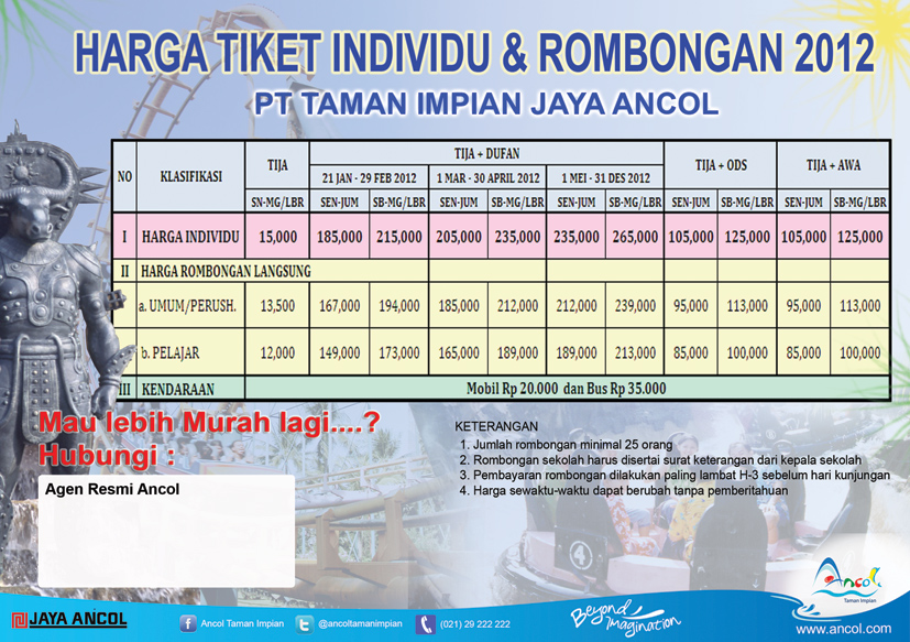 Featured image of post Harga Tiket Masuk Ancol Harga tersebut belum termasuk biaya parkir kendaraan